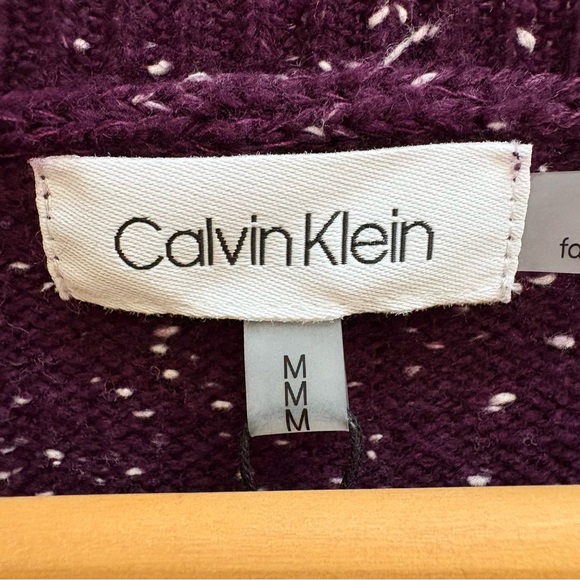 NEW Calvin Klein Purple And White Speckled Crew Neck Tunic Sweater - Picture 3 of 3